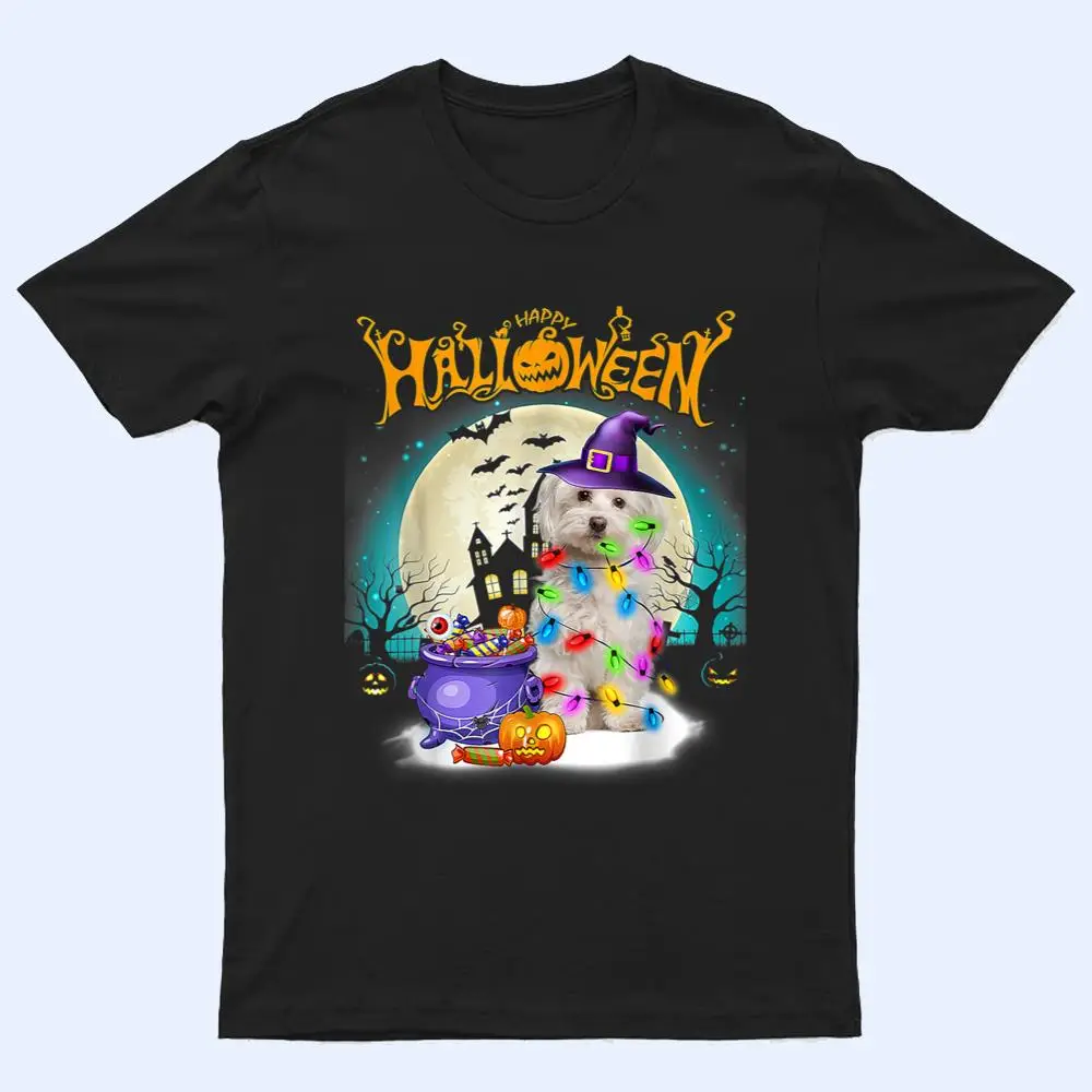 Maltese Dog And Moon Halloween Costume Dog Lover Funny T Shirt Maltese Dog And Moon Halloween Costume Dog Lover Funny T Shirt