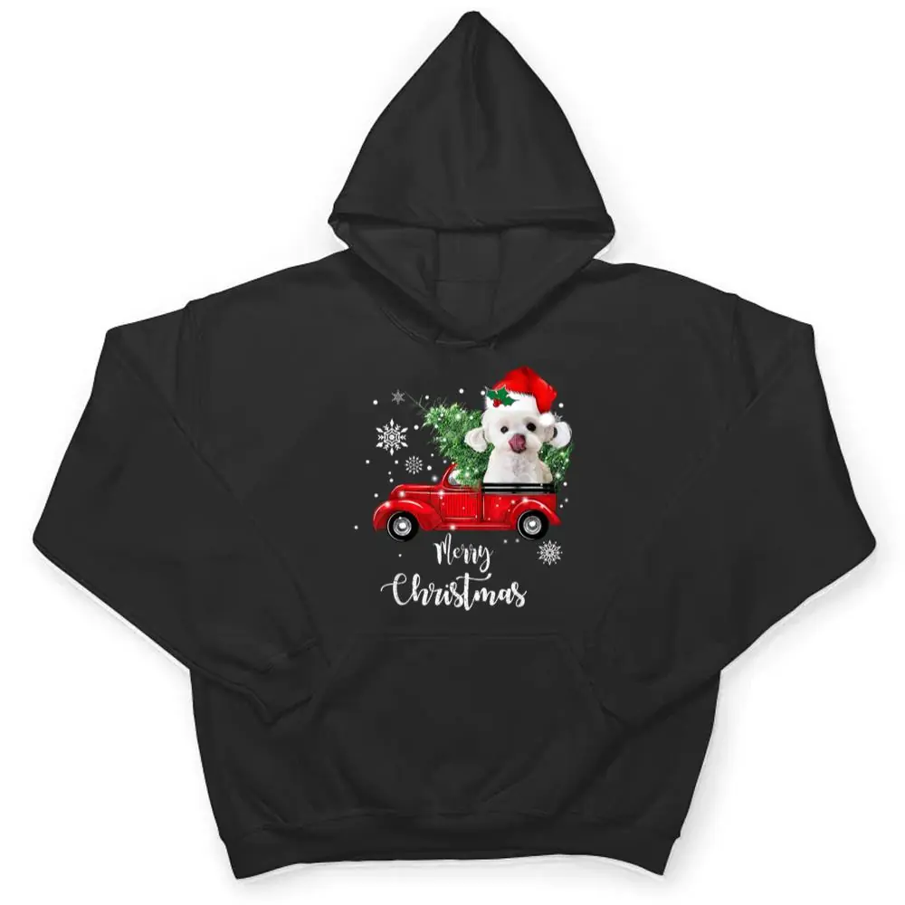 Maltese-Dog-Ride-Red-Truck-Christmas-Pajama-T-Shirt-3 Maltese Dog Ride Red Truck Christmas Pajama T Shirt