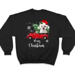 Maltese Dog Ride Red Truck Christmas Pajama T Shirt Maltese Dog Ride Red Truck Christmas Pajama T Shirt