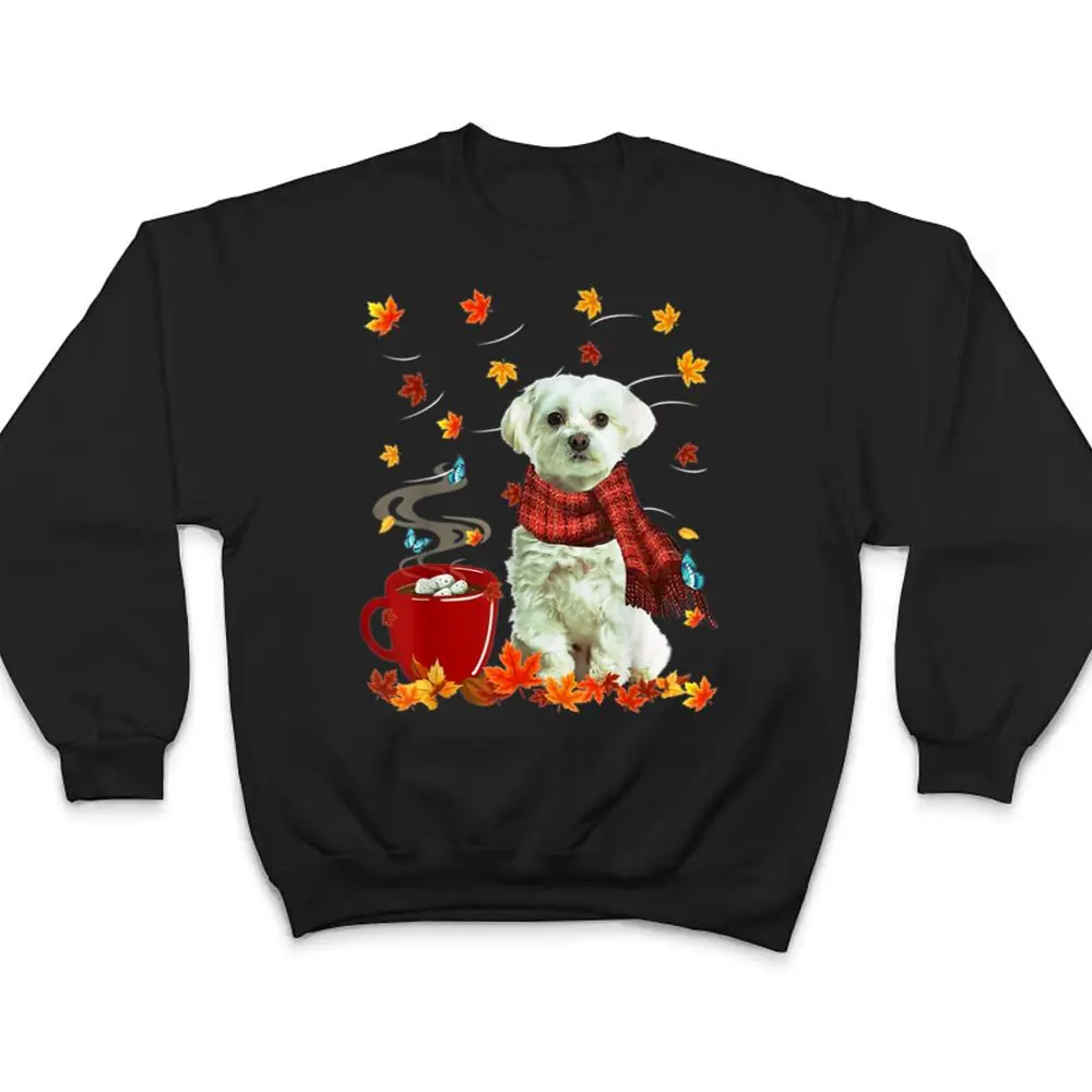 Maltese-Fall-Chocolate-Hot-Funny-Dog-Autumn-T-Shirt-4 Maltese - Fall - Chocolate - Hot - Funny Dog Autumn T Shirt