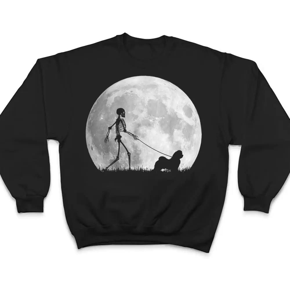 Maltese-Halloween-Skeleton-Funny-Dog-T-Shirt-4 Maltese Halloween Skeleton Funny Dog T Shirt