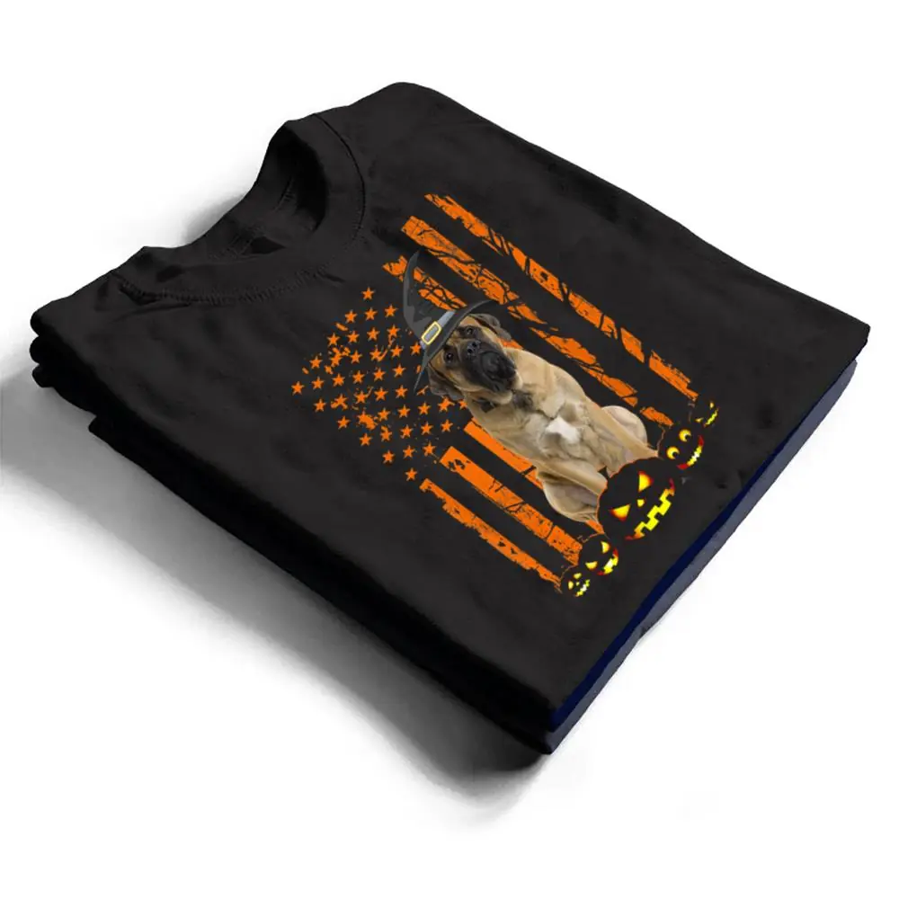 Mastiff-Dog-Pumpkin-American-Flag-Vintage-Halloween-Witch-T-Shirt-1 Mastiff Dog Pumpkin American Flag Vintage Halloween Witch T Shirt