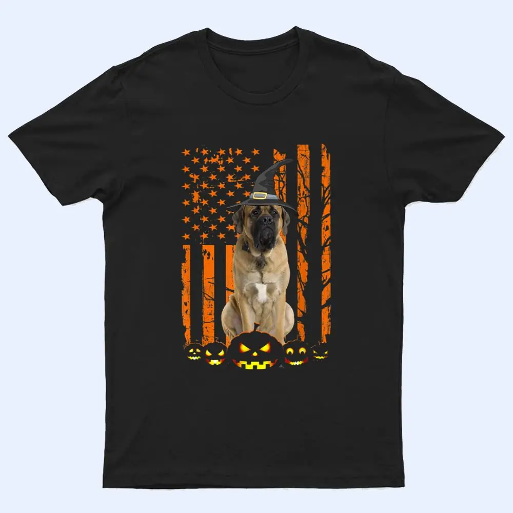 Mastiff Dog Pumpkin American Flag Vintage Halloween Witch T Shirt Mastiff Dog Pumpkin American Flag Vintage Halloween Witch T Shirt