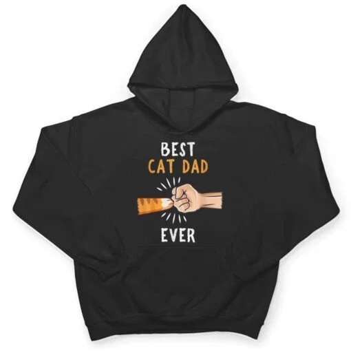 Mens Best Cat Dad Ever Paw Fist Bump T Shirt