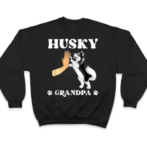 Mens Husky Grandpa Dog Dad Lover T Shirt