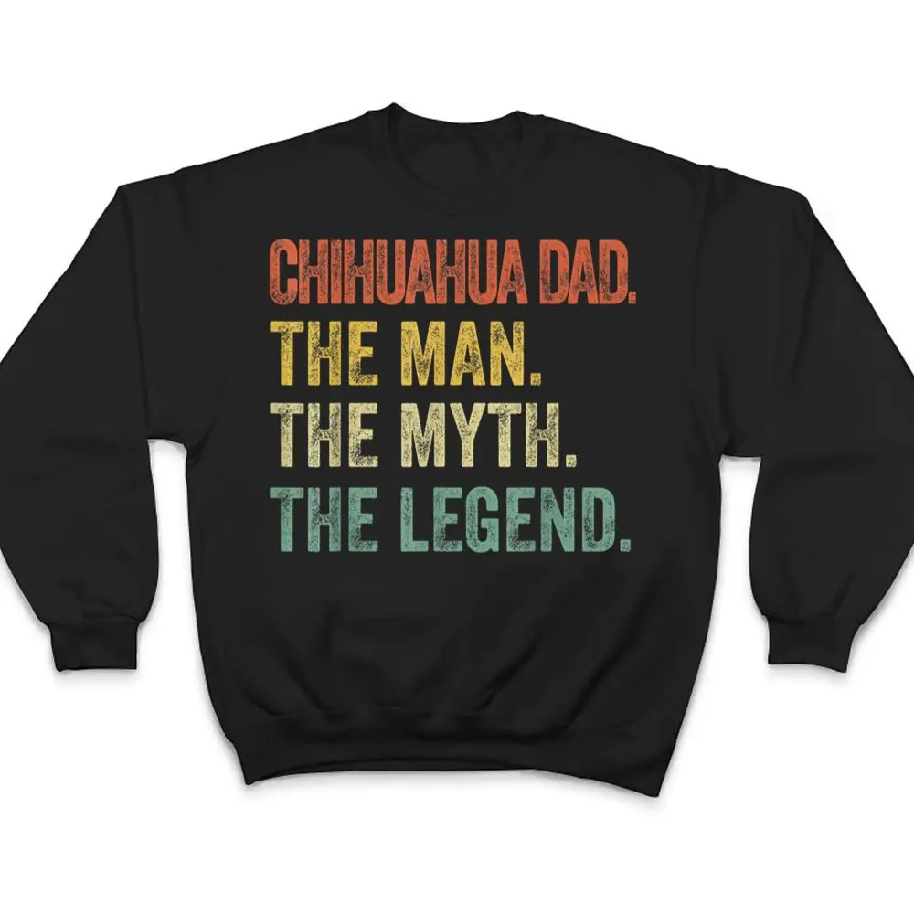 Mens-Vintage-Chihuahua-Dad-The-Man-Myth-Legend-Dog-Lover-T-Shirt-4 Mens Vintage Chihuahua Dad - The Man Myth Legend Dog Lover T Shirt