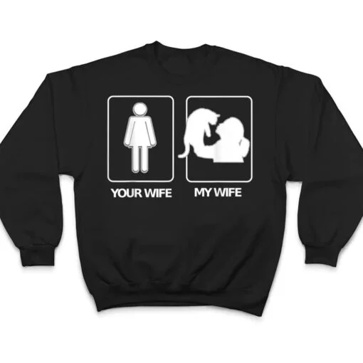 Men's Your Wife My Wife T Crazy Cat Lady Wife Clothing T Shirt