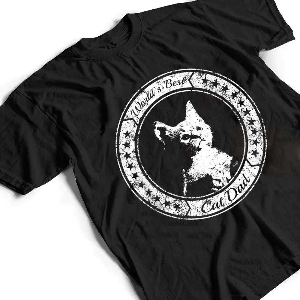 Mens-funny-Worlds-Best-Cat-Dad-Kitten-T-Shirt-2 Mens funny World`s Best Cat Dad Kitten T Shirt