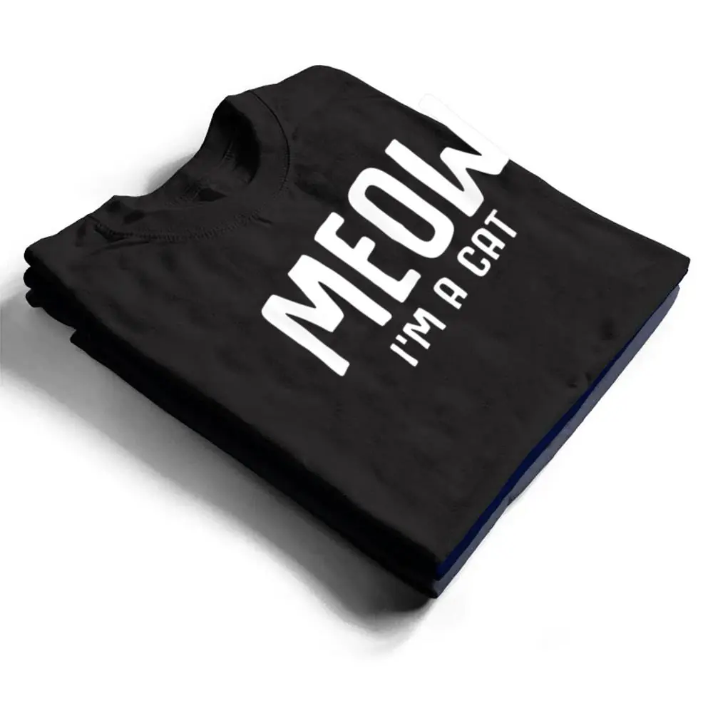 Meow-I-M-A-Cat-Funny-Lazy-Halloween-Costume-T-Shirt-1 Meow I M A Cat Funny Lazy Halloween Costume T Shirt
