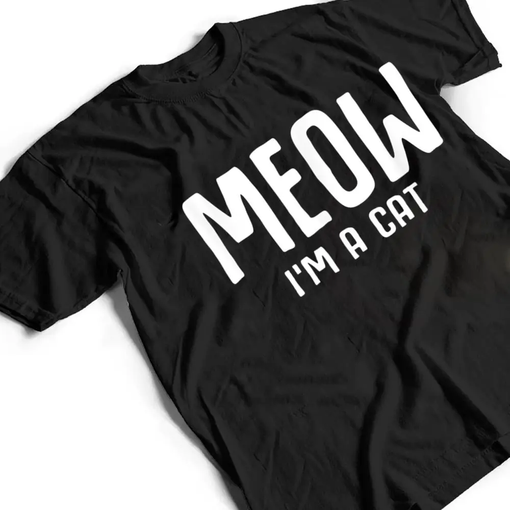 Meow-I-M-A-Cat-Funny-Lazy-Halloween-Costume-T-Shirt-2 Meow I M A Cat Funny Lazy Halloween Costume T Shirt