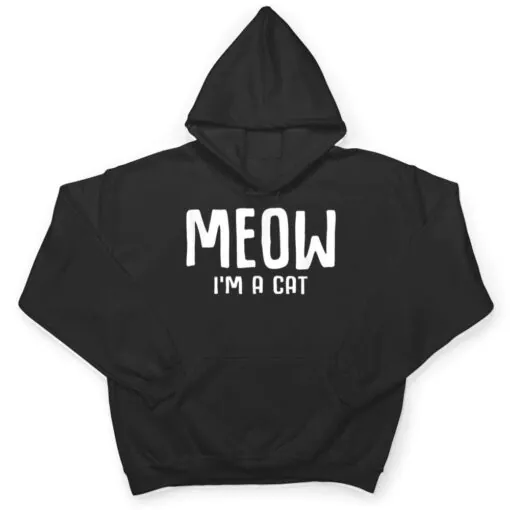 Meow I M A Cat Funny Lazy Halloween Costume T Shirt