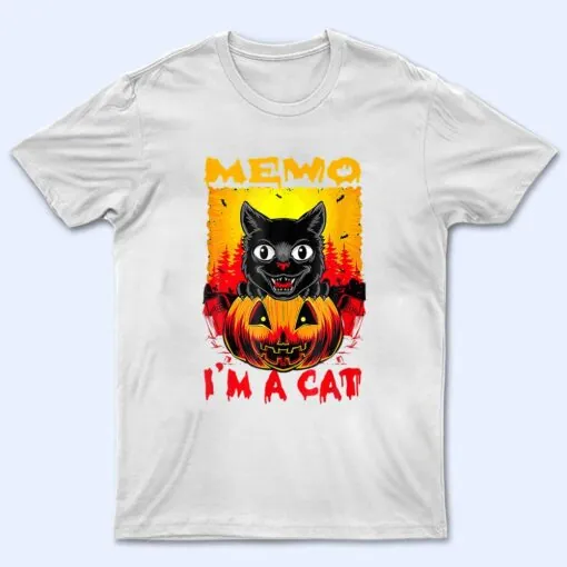 Meow I M A Cat Spooky Black Cat Halloween Costume T Shirt