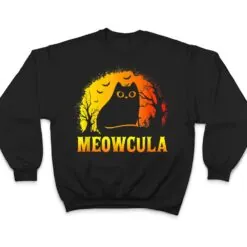 Meowcula Black Cat Halloween Vampire Cat T Shirt Meowcula Black Cat Halloween Vampire Cat T Shirt