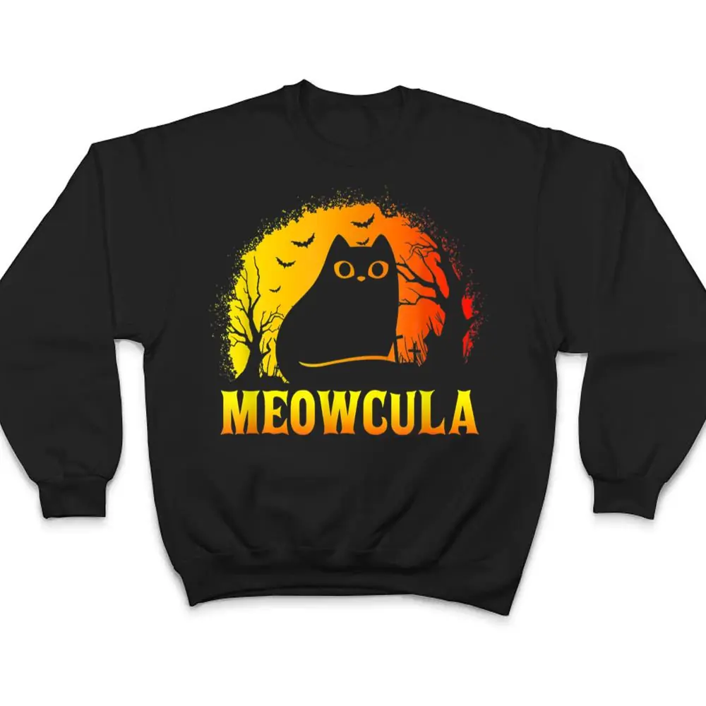 Meowcula-Black-Cat-Halloween-Vampire-Cat-T-Shirt-4 Meowcula Black Cat Halloween Vampire Cat T Shirt