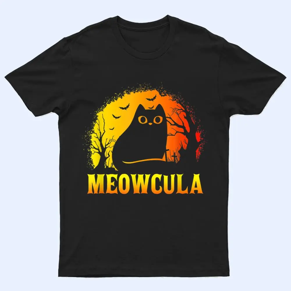 Meowcula Black Cat Halloween Vampire Cat T Shirt Meowcula Black Cat Halloween Vampire Cat T Shirt