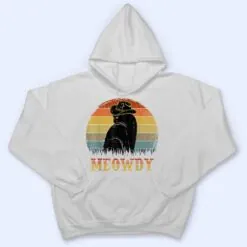 Meowdy Funny Country Music Black Cat Cowboy Hat Vintage T Shirt