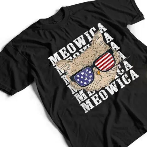 Meowica 4H Of July Kitty Cat For Men Boy Girl T Shirt