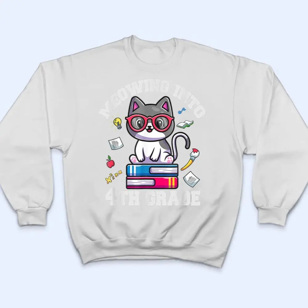 Meowing-Into-4H-Grade-Funny-Back-O-School-Cat-Lovers-T-Shirt-4 Meowing Into 4H Grade Funny Back O School Cat Lovers T Shirt