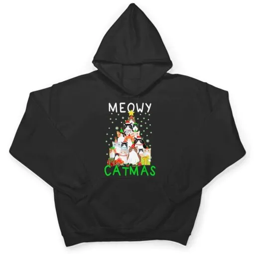 Meowy Catmas Cat Christmas Tree Xmas T Shirt