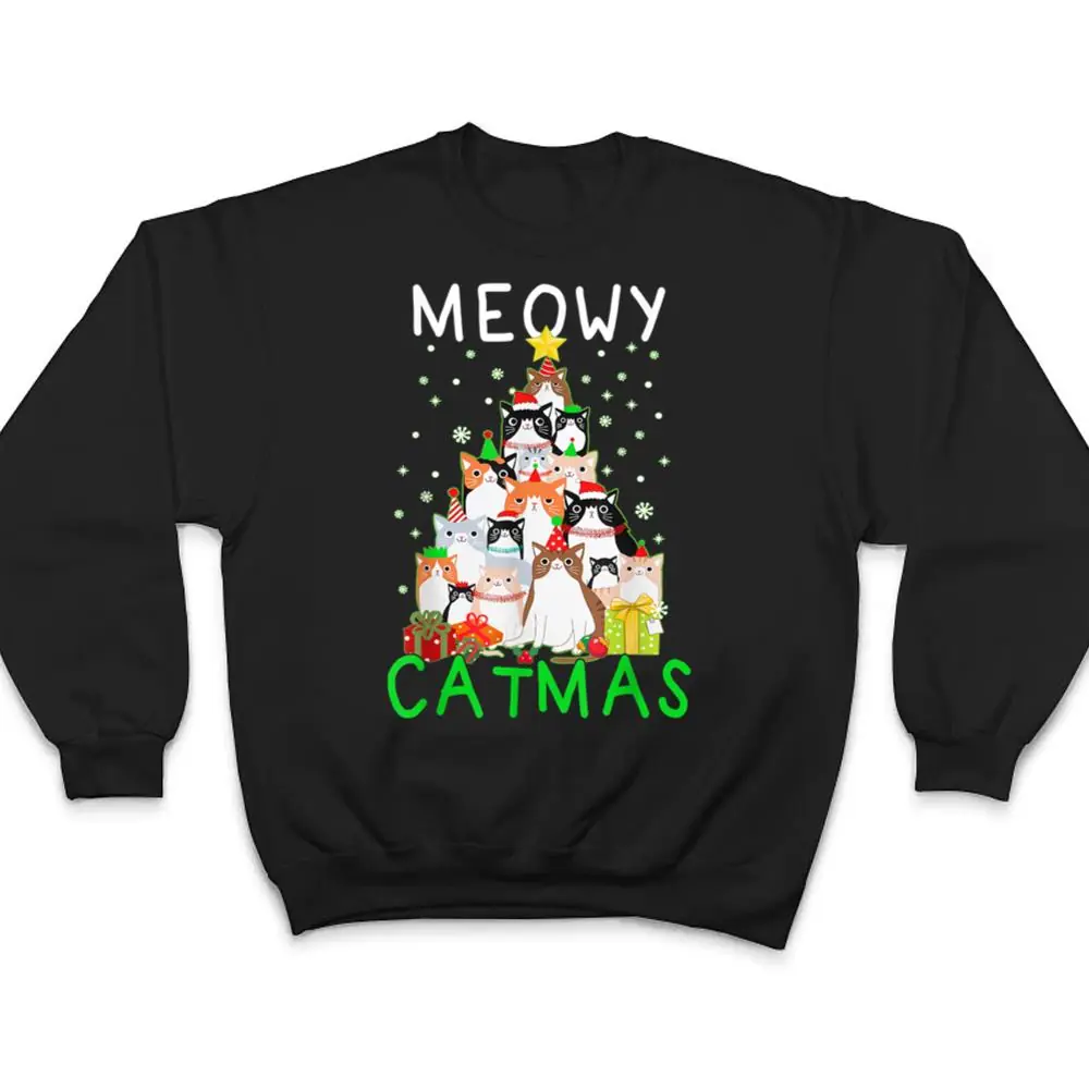 Meowy-Catmas-Cat-Christmas-Tree-Xmas-T-Shirt-4 Meowy Catmas Cat Christmas Tree Xmas T Shirt