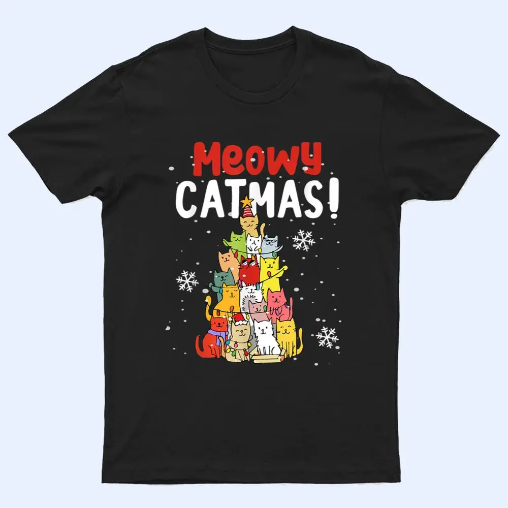 Meowy Catmas Christmas Cat T Shirt Meowy Catmas Christmas Cat T Shirt