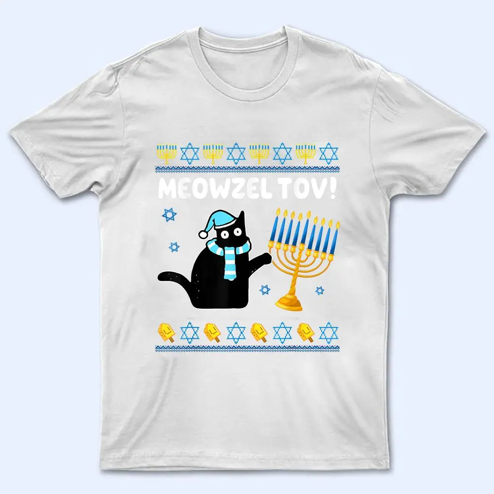 Meowzel Tov Chanukah Jewish Black Cat Hanukkah T Shirt Meowzel Tov Chanukah Jewish Black Cat Hanukkah T Shirt