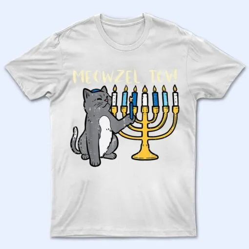 Meowzel Tov Jewish Cat Funny Hanukkah Chanukah PJs Women T Shirt