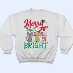 Merry And Bright Cat Christmas T Shirt Merry And Bright Cat Christmas T Shirt