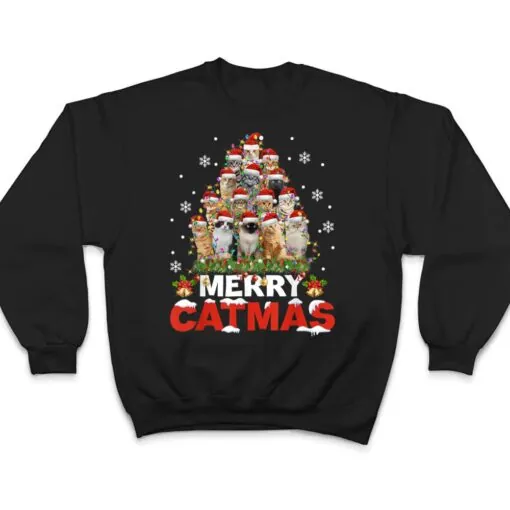 Merry Catmas Cat Christmas Pajamas X-mas T Shirt