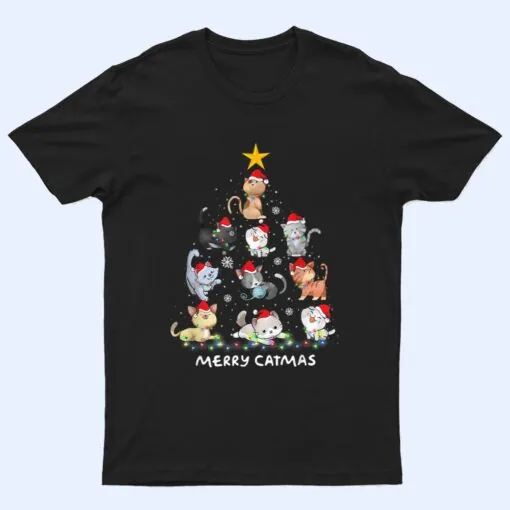 Merry Catmas Cat Christmas Tree Meowy Catmas T Shirt