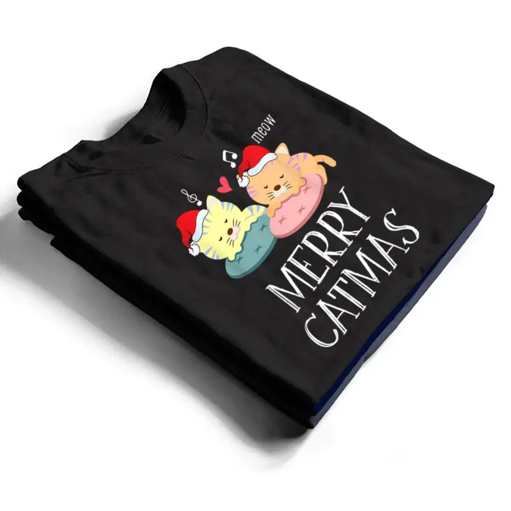 Merry-Catmas-Pajama-Christmas-Lights-Funny-Holiday-Cat-Mom-T-Shirt-1 Merry Catmas Pajama Christmas Lights Funny Holiday Cat Mom T Shirt