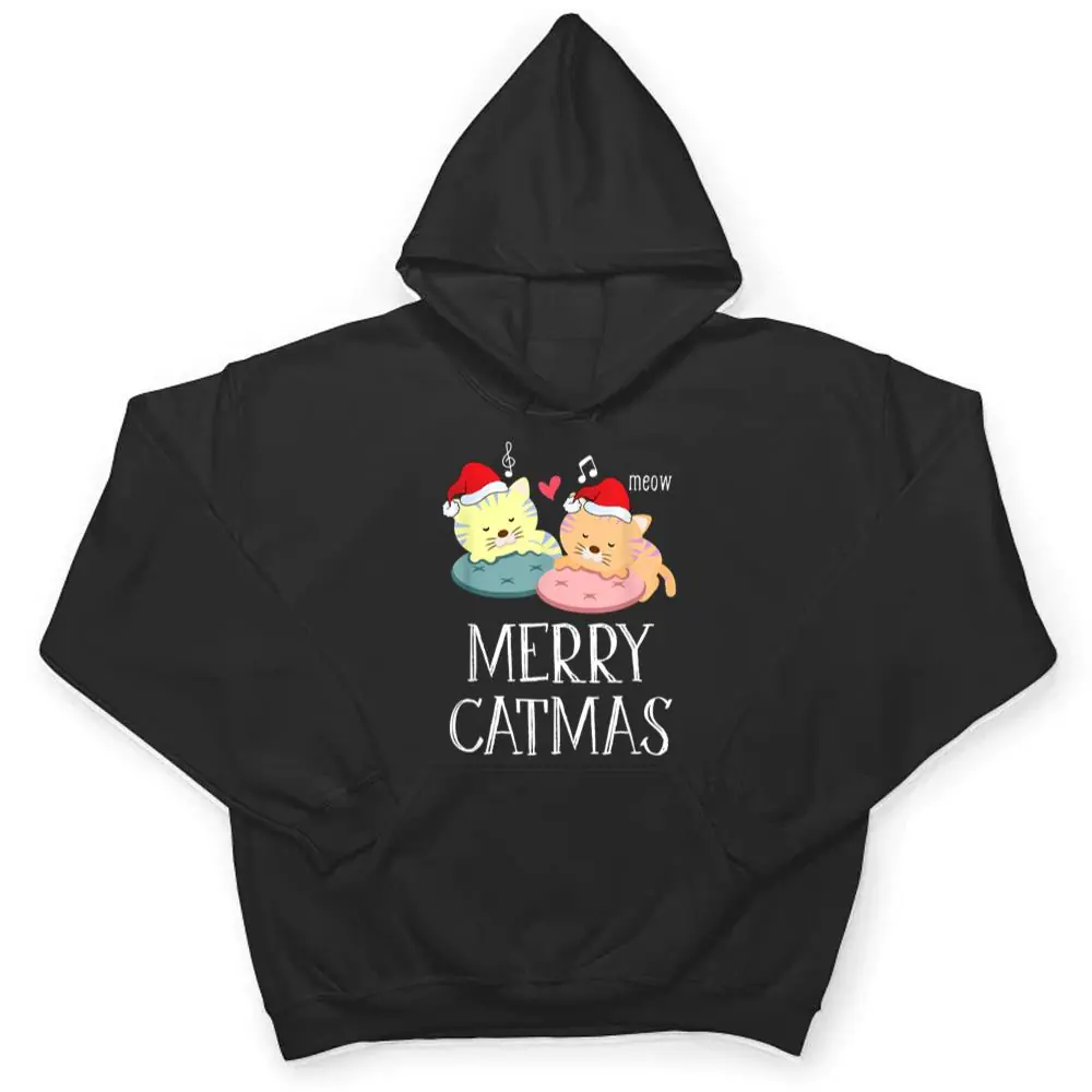 Merry-Catmas-Pajama-Christmas-Lights-Funny-Holiday-Cat-Mom-T-Shirt-3 Merry Catmas Pajama Christmas Lights Funny Holiday Cat Mom T Shirt