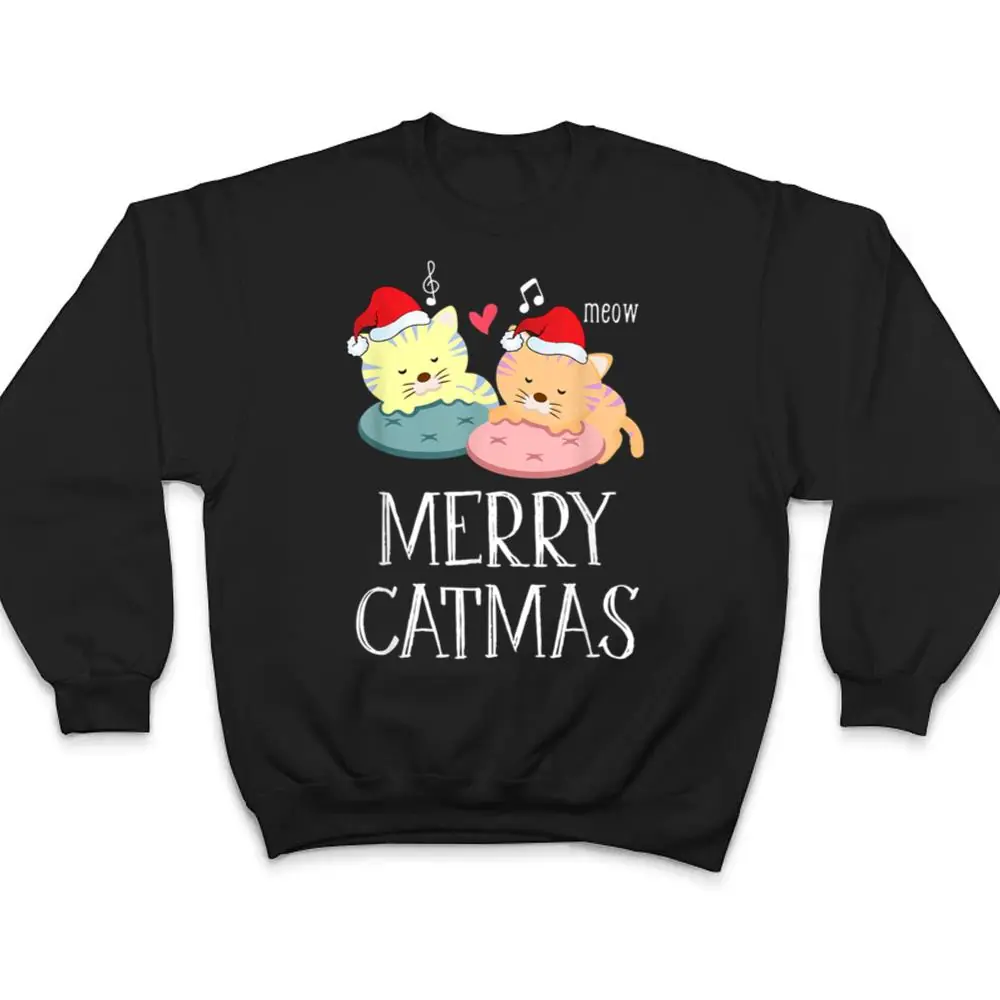 Merry-Catmas-Pajama-Christmas-Lights-Funny-Holiday-Cat-Mom-T-Shirt-4 Merry Catmas Pajama Christmas Lights Funny Holiday Cat Mom T Shirt