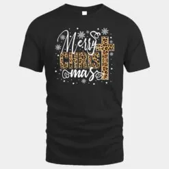 Merry Christmas Christ Cross Leopard Xmas Funny Holiday