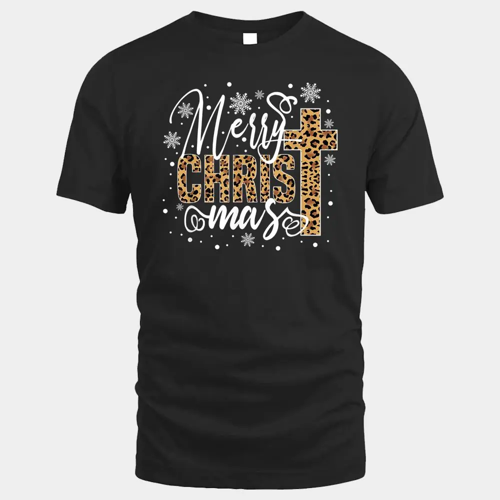 Merry Christmas Christ Cross Leopard Xmas Funny Holiday Merry Christmas Christ Cross Leopard Xmas Funny Holiday