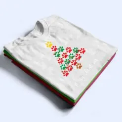 Merry Christmas Dog Cat Paw Print Tree Xmas Lover Pajamas T Shirt Merry Christmas Dog Cat Paw Print Tree Xmas Lover Pajamas T Shirt