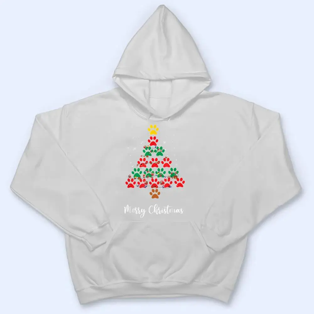 Merry-Christmas-Dog-Cat-Paw-Print-Tree-Xmas-Lover-Pajamas-T-Shirt-3 Merry Christmas Dog Cat Paw Print Tree Xmas Lover Pajamas T Shirt