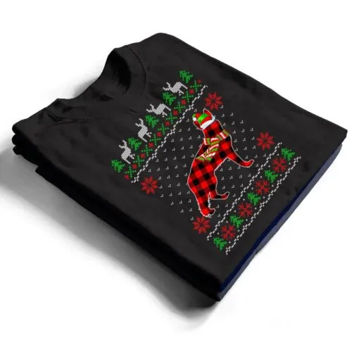 Merry Christmas German Shepherd Dog Ugly Xmas Red Plaid T Shirt