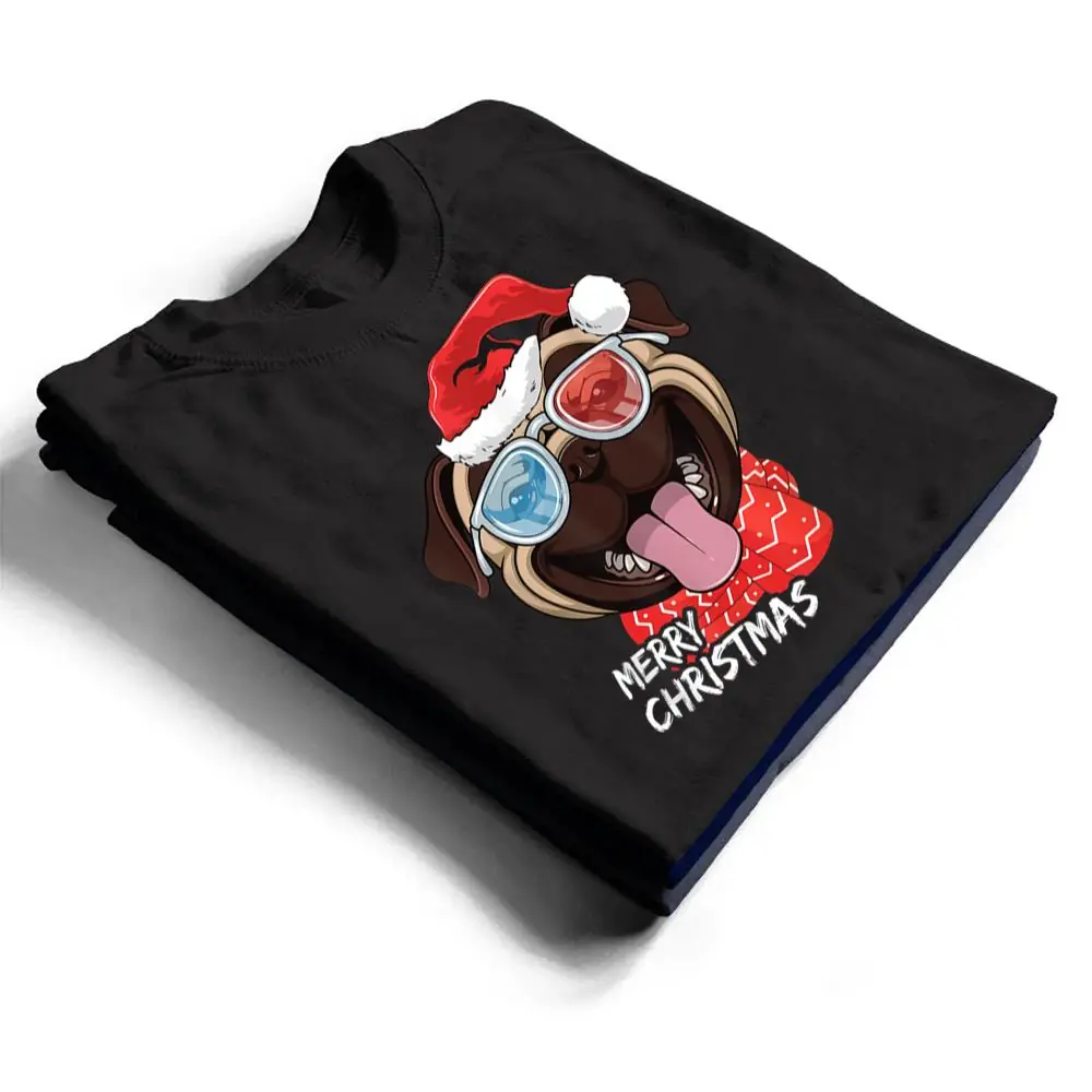Merry-Christmas-Pug-Dog-Santa-Hat-sunglasses-Xmas-T-Shirt-1 Merry Christmas Pug Dog Santa Hat sunglasses Xmas T Shirt