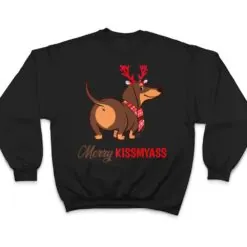 Merry Kissmyass Funny Christmas Reindeer Dachshund Dog Lover T Shirt Merry Kissmyass Funny Christmas Reindeer Dachshund Dog Lover T Shirt