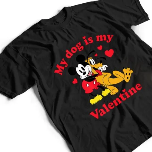 Mickey and Pluto - My Dog Is My Valentine T Shirt