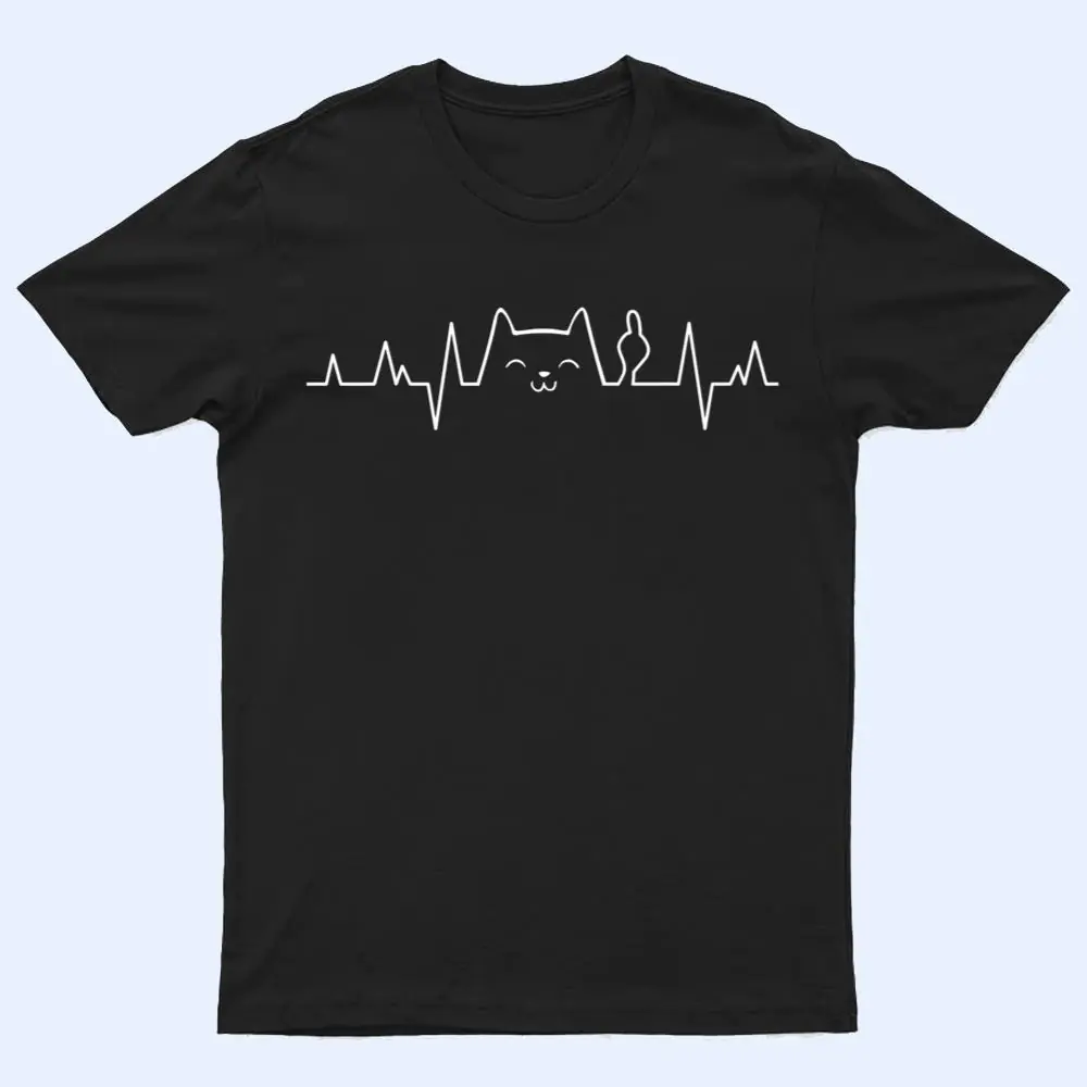 Middelfinger Cat Heartbeat ECG Electrocardiogram Cardiogram Premium T Shirt Middelfinger Cat Heartbeat ECG Electrocardiogram Cardiogram Premium T Shirt