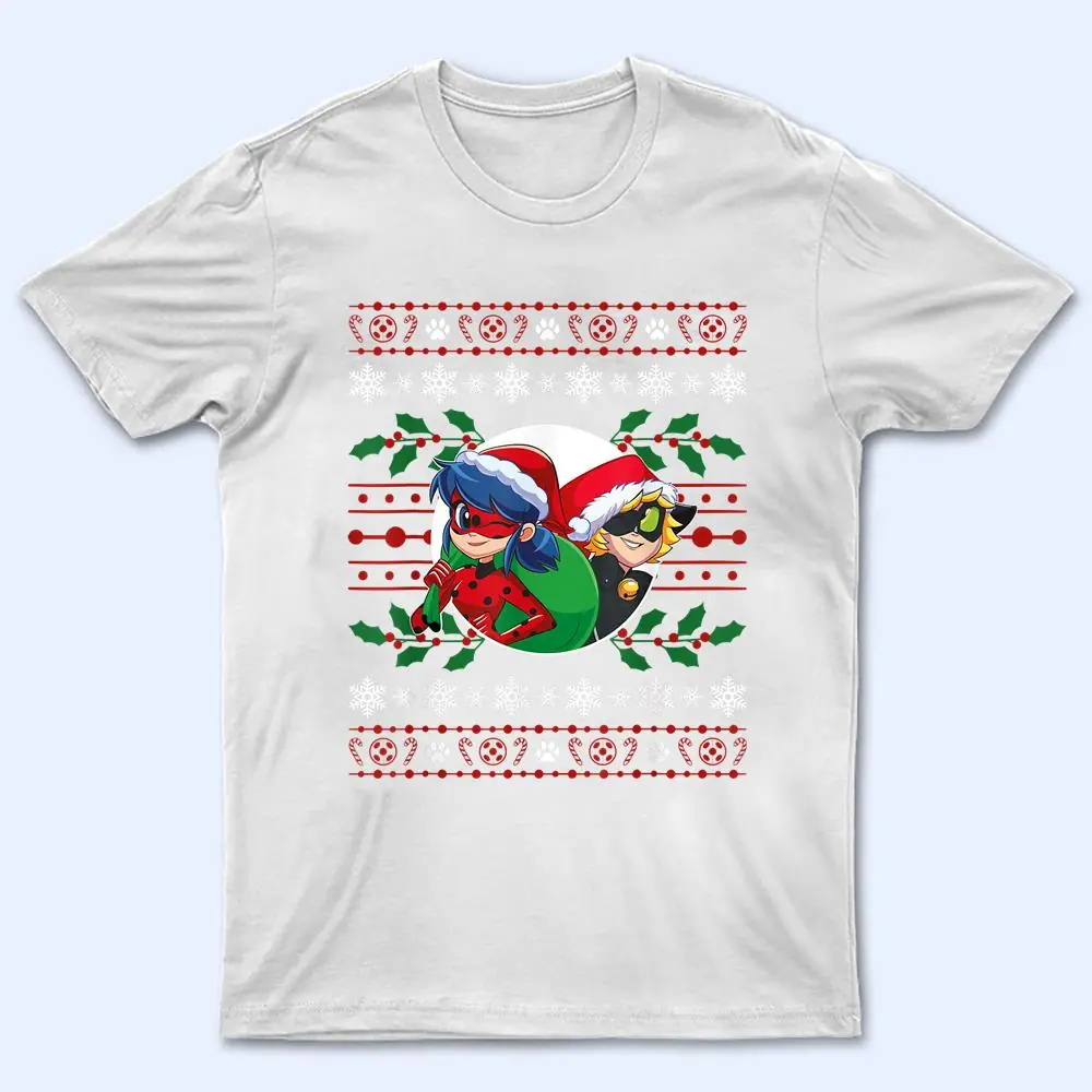 Miraculous Ladybug & Cat Noir with Christmas presents T Shirt Miraculous Ladybug & Cat Noir with Christmas presents T Shirt