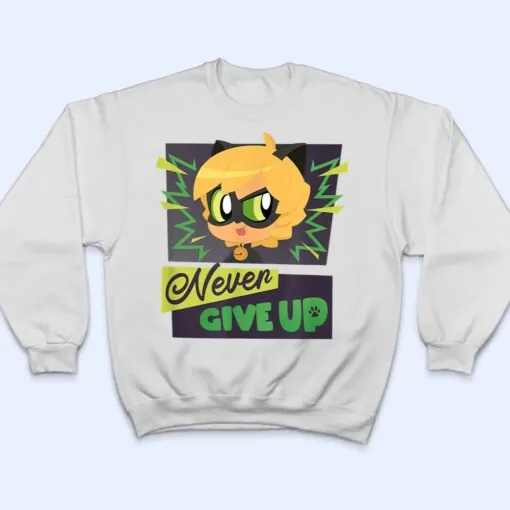 Miraculous Ladybug Chibi Collection Cat Noir Never Give Up T Shirt