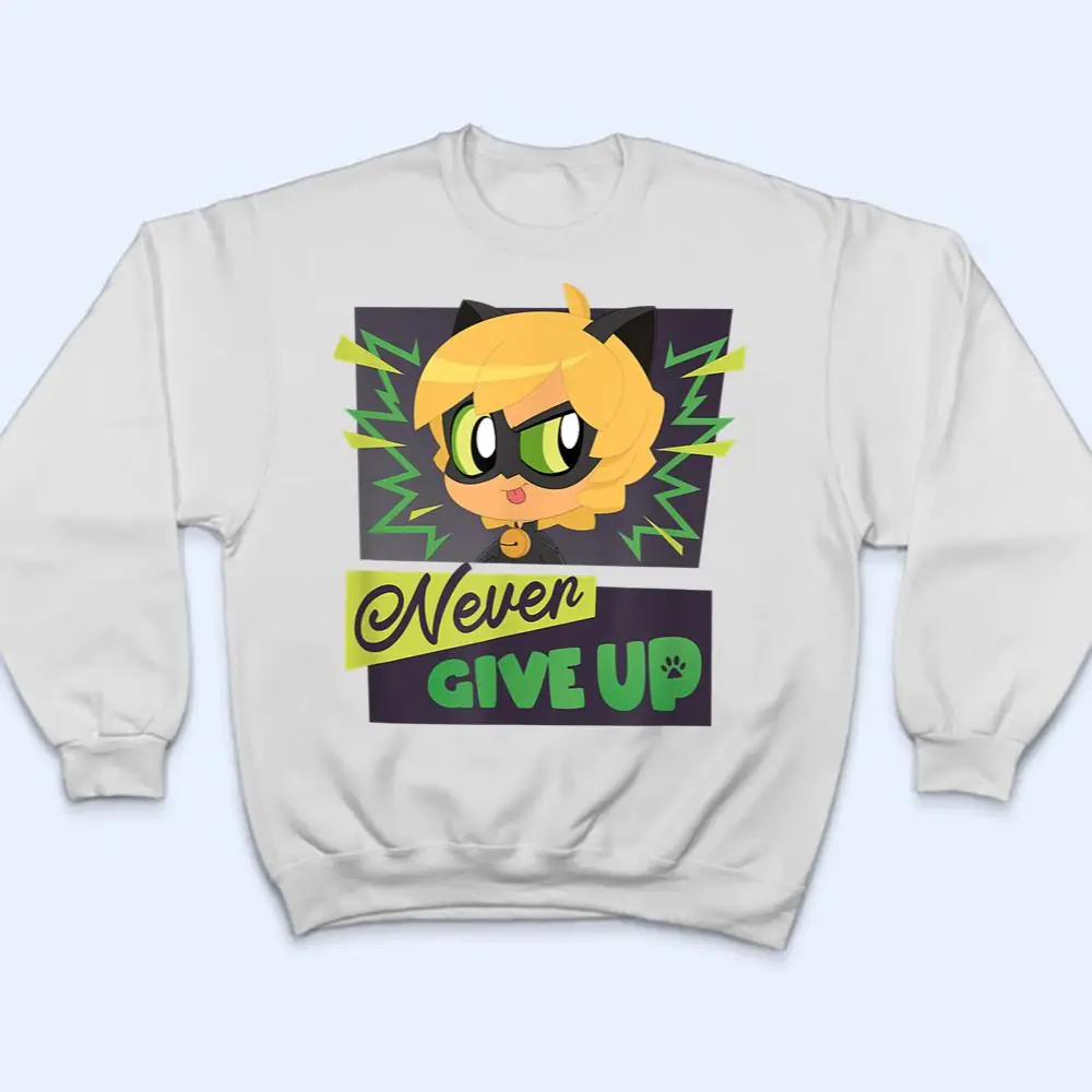 Miraculous-Ladybug-Chibi-Collection-Cat-Noir-Never-Give-Up-T-Shirt-4 Miraculous Ladybug Chibi Collection Cat Noir Never Give Up T Shirt