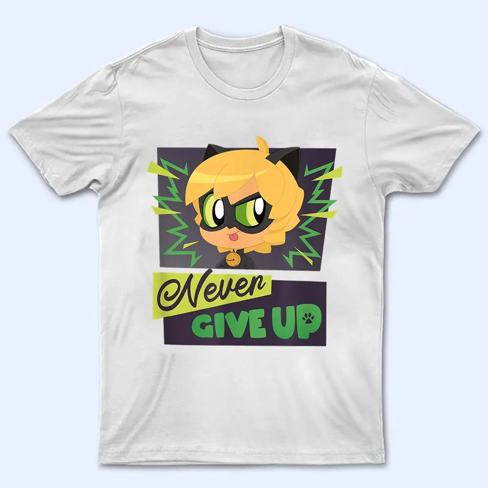 Miraculous Ladybug Chibi Collection Cat Noir Never Give Up T Shirt Miraculous Ladybug Chibi Collection Cat Noir Never Give Up T Shirt