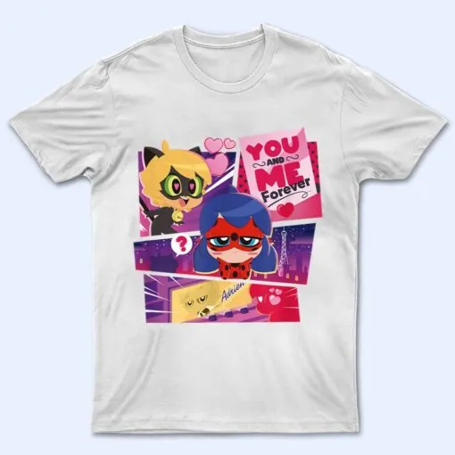 Miraculous Ladybug Chibi Collection You and Me forever T Shirt