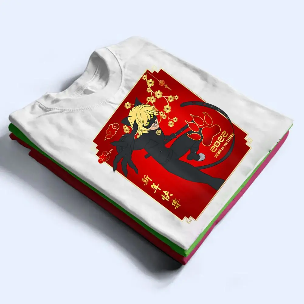 Miraculous-Ladybug-Lunar-New-Year-with-Cat-Noir-T-Shirt-1 Miraculous Ladybug Lunar New Year with Cat Noir T Shirt