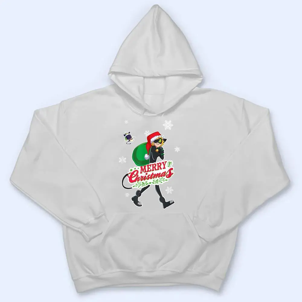 Miraculous-Ladybug-Merry-Christmas-from-Cat-Noir-T-Shirt-3 Miraculous Ladybug Merry Christmas from Cat Noir T Shirt
