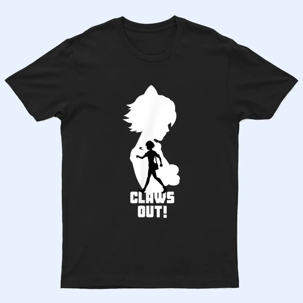 Miraculous Ladybug Silhouette Cat Noir Claws Out T Shirt Miraculous Ladybug Silhouette Cat Noir Claws Out T Shirt